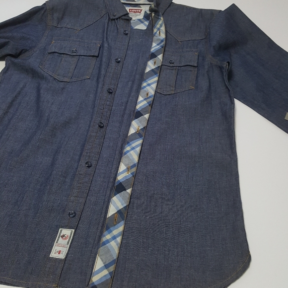 Levi's Denim Long Sleeve Shirt Men Size M - Picture 10 of 14